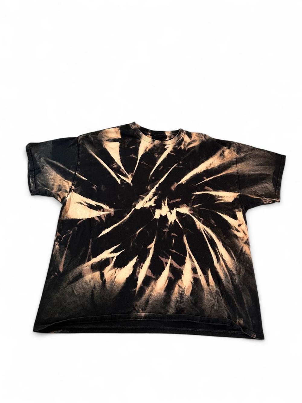 Bleach Tie Dye Black and Tan Short Sleeve Men's T Shirt